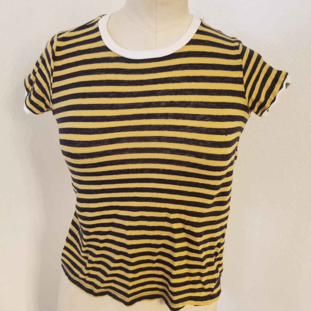 MOTHER Striped Short Sleeve Tee